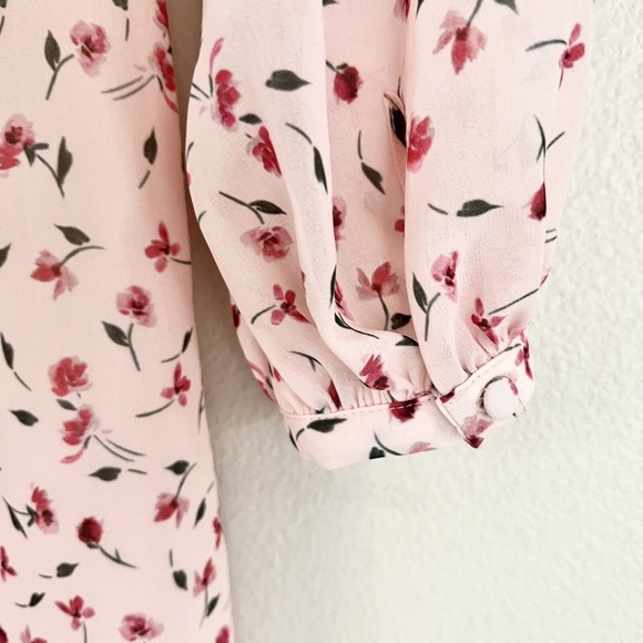 L’ACADEMIE Amber Floral Long Sleeve Mini Dress in Pink - Picture 9 of 10